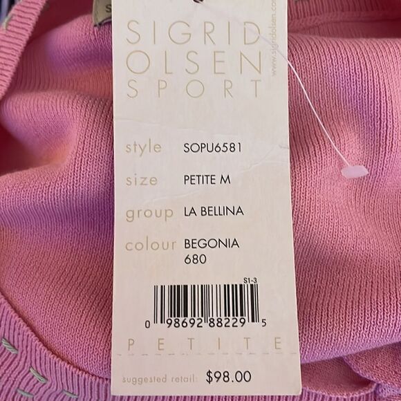 Vintage Sigrid Olsen Pink Bow Sweater - Picture 6 of 16